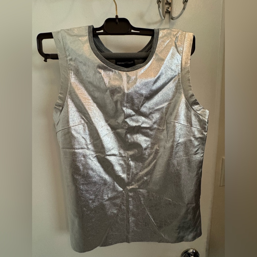 Emporio Armani Metallic Silver Tank Top